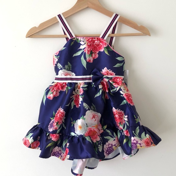 TAHARI Girls floral dress 2T Spring Formal Wedding Easter Church dress NEW - Picture 1 of 16